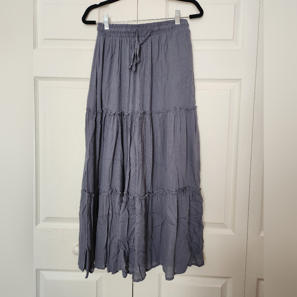 Dusty Blue Maxi Skirt